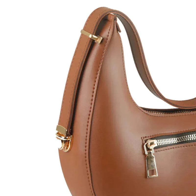 Women Brown Crescent Handbag