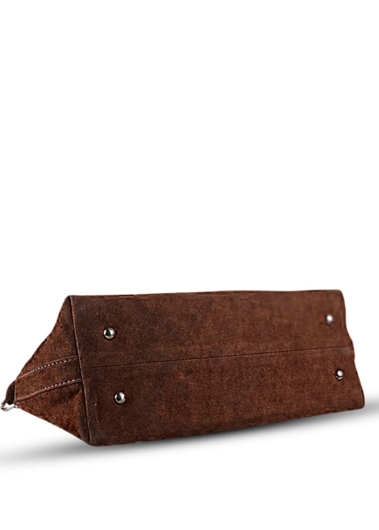 Women Dark Brown Faux Suede Handbag