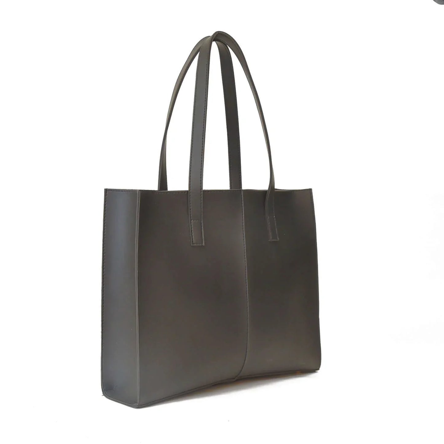 Women Black Faux Leather Shoulder Bag