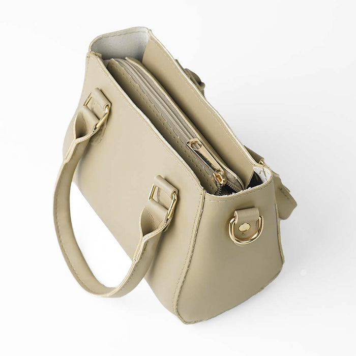 Elegant Beige Faux Leather Bag