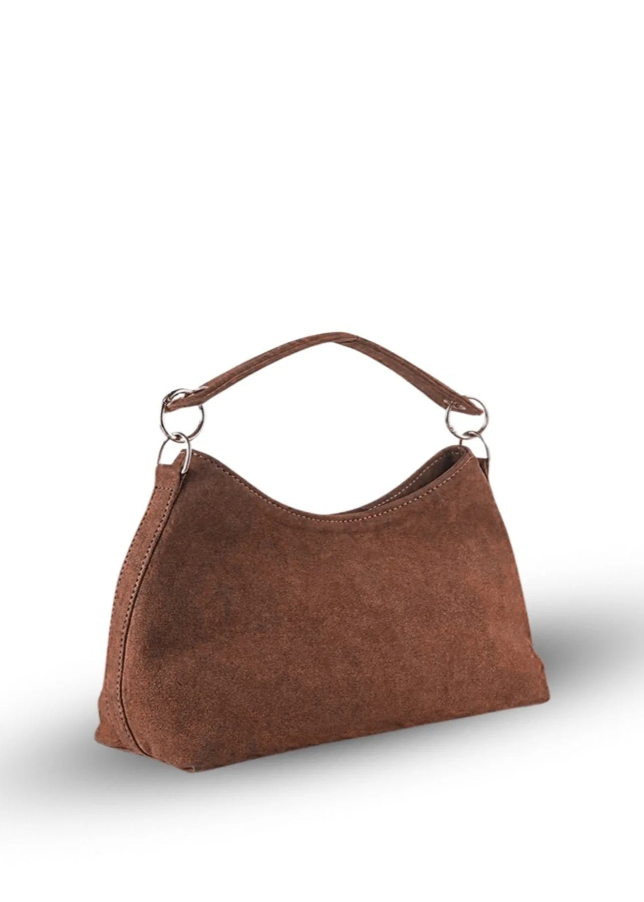 Women Dark Brown Faux Suede Handbag