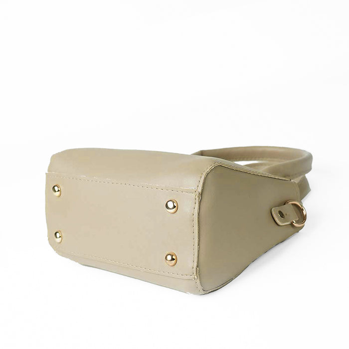 Elegant Beige Faux Leather Bag