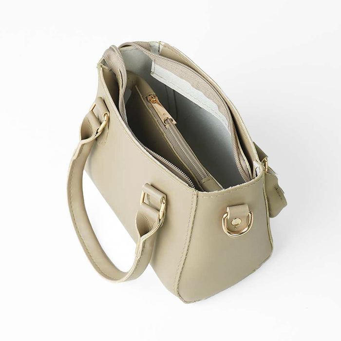 Elegant Beige Faux Leather Bag