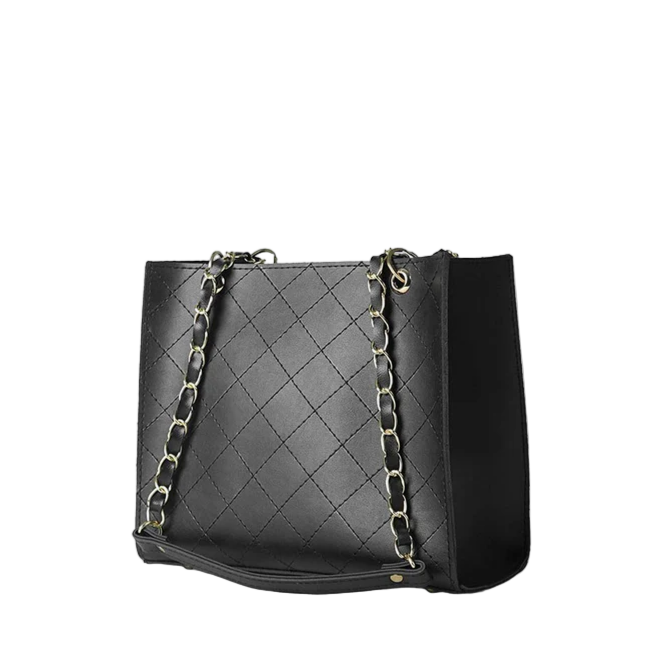 Women’s Black Faux Leather Shoulder Bag